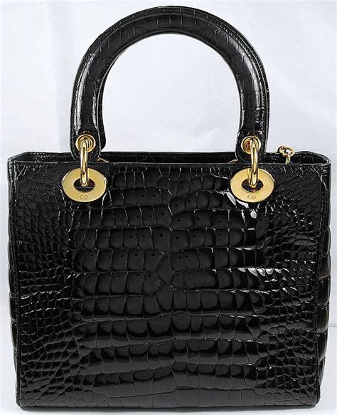 christian dior crocodile lady bag|christian dior lady bag vintage.